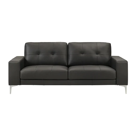 Armen Living Faelin 79 In. Leather Sofa in Cola with Tufted Back LCFI3CO