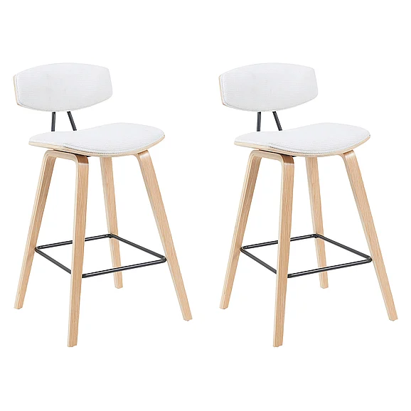Armen Living Fox Swivel Counter Stool with White (Set of 2) LCFOBAPOWH262PC