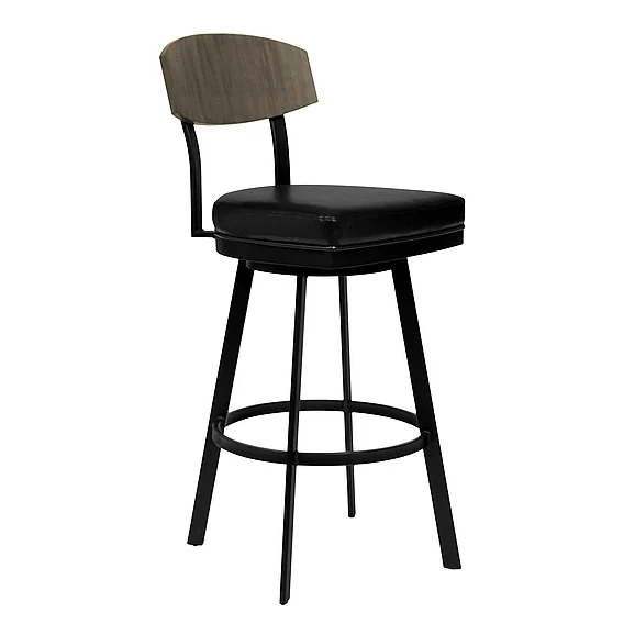 Armen Living Frisco 30 In. Bar Stool in Matte Black LCFRBAGWVB30