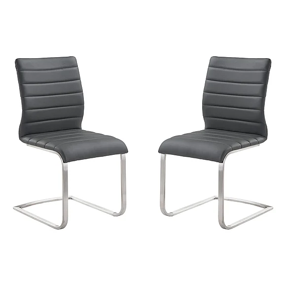 Armen Living Fusion Side Chair in Gray (Set of 2) LCFUSIGR CLOSEOUT