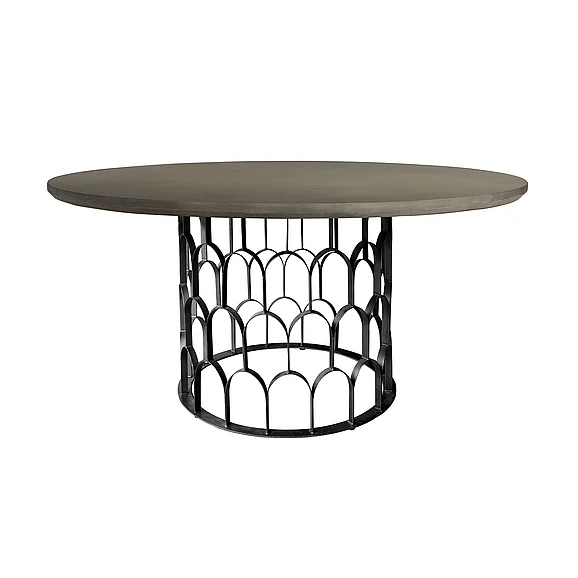 Armen Living Gatsby Concrete and Metal Round Dining Table LCGTDICC