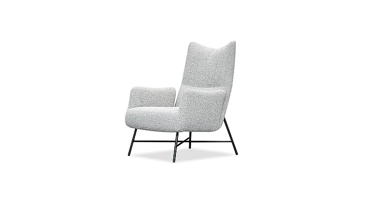 Mobital Caraway Lounge Chair Putty Boucle Fabric LCH-CARA-PUBO-PCBLA