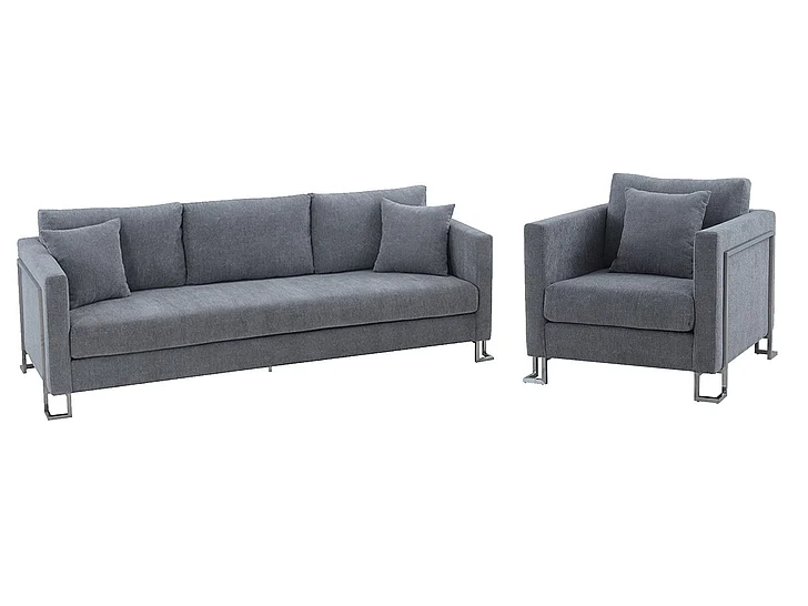 Armen Living Heritage 2pc Living Room Set in Gray