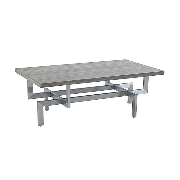 Armen Living Illusion Coffee Table in Gray/Stainless Steel LCILCOBSGR CLOSEOUT