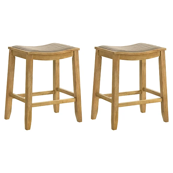 Armen Living Iyani Counter Stool in Amber Glow with Twilight Taupe Fabric (Set of 2) LCIYBATTAG262PC