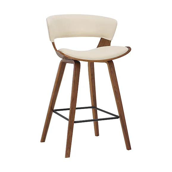 Armen Living Jagger 26 In. Counter Stool in Cream Faux Leather CJGBAWACR26