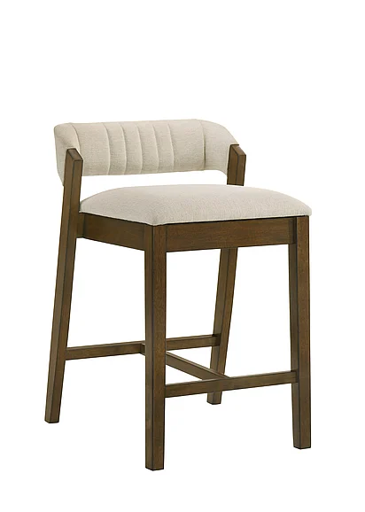 Armen Living Landyn 30 In. Sepia Brown Bar Stool with Ecru Fabric LCLABASBUE30