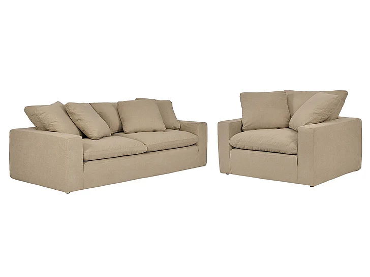Armen Living Liberty 2pc Living Room Set in Sahara Brown