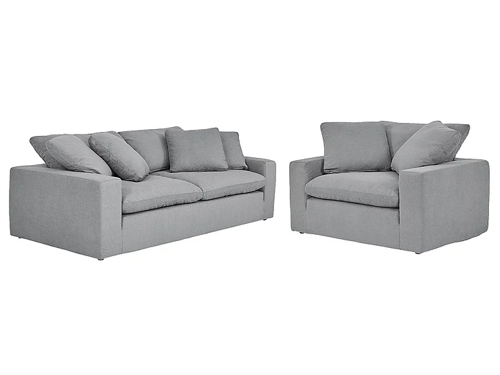 Armen Living Liberty 2pc Living Room Set in Slate Gray