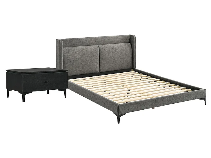 Armen Living Legend 2pc Platform Bedroom Set in Gray
