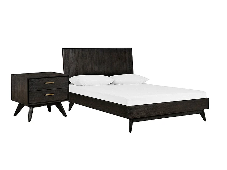 Armen Living Baly 2pc Platform Bedroom Set in Black