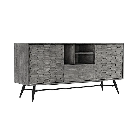 Armen Living Makena Sideboard Buffet in Gray Acacia LCMKBUTG