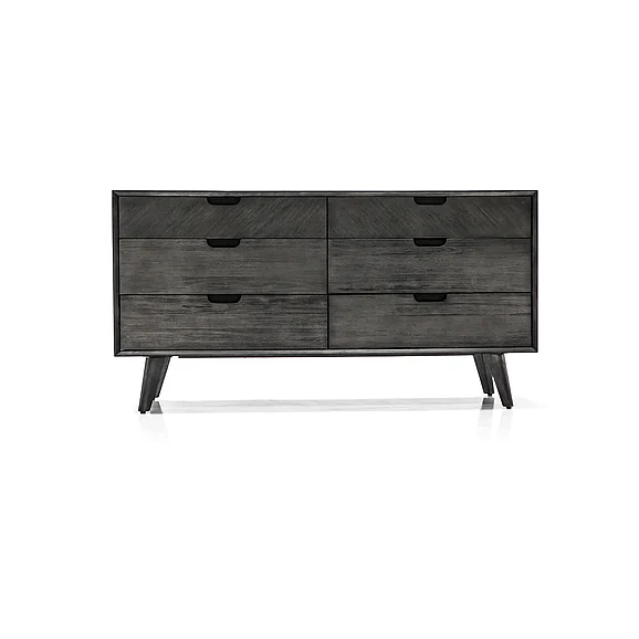 Armen Living Mohave Tundra Gray Acacia 6 Drawer Dresser LCMODRTG CLOSEOUT
