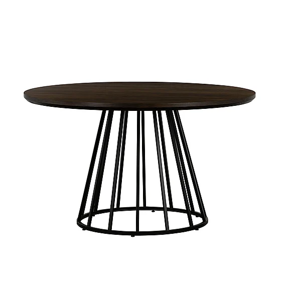 Armen Living Motion Oak and Metal Round Dining Table LCMTDIOA