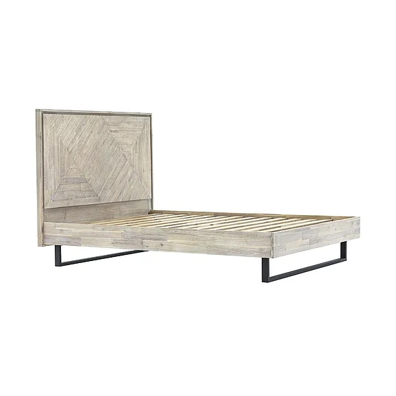 Armen Living Peridot Queen Platform Bed Frame in Natural Acacia LCPEBDNATQN