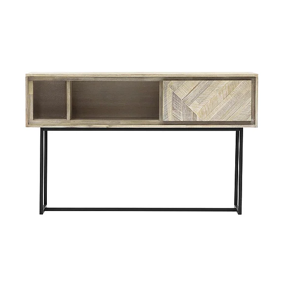 Armen Living Peridot 1 Drawer Console Table in Natural Acacia LCPECNNAT