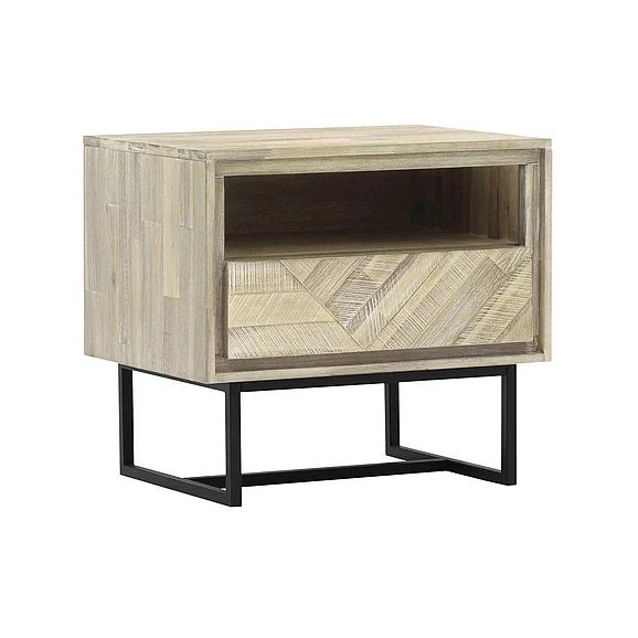 Armen Living Peridot 1 Drawer Nightstand in Natural Acacia LCPELANAT PROMO