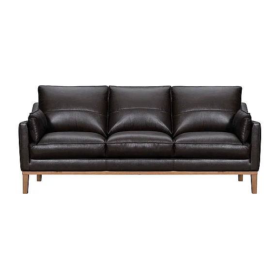 Armen Living Pompeii 87 In. Dark Brown Leather Sofa LCPI3BRN
