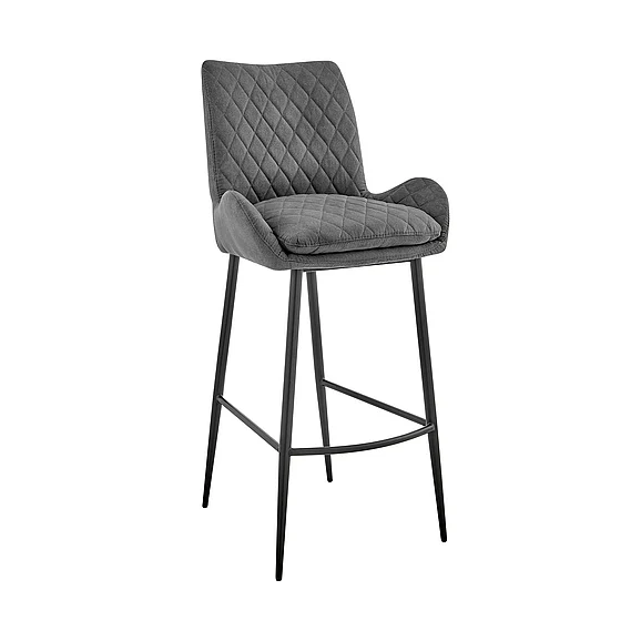 Armen Living Panama 26 In. Counter Stool in Charcoal Fabric and Black LCPMBACH26 CLOSEOUT