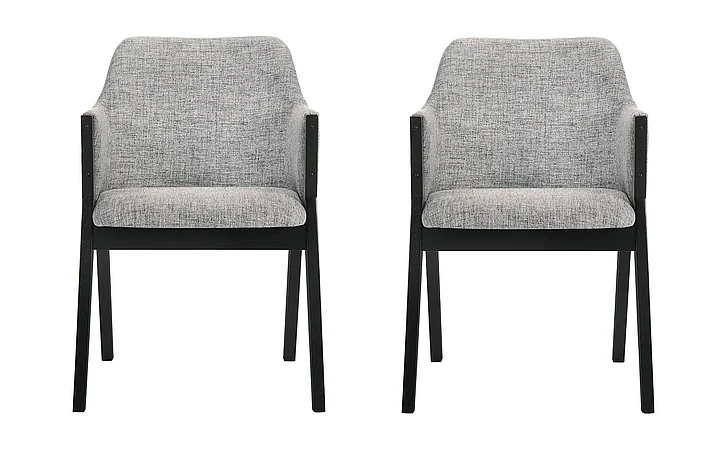 Armen Living Renzo Light Gray Fabric and Black Dining Side Chairs (Set of 2) LCRESIBLGR