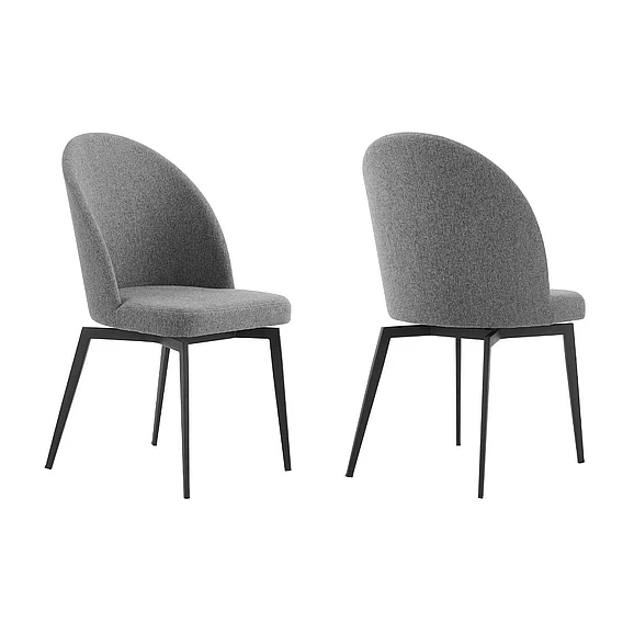 Armen Living Sunny Swivel Gray Fabric and Metal Dining Chairs (Set of 2) LCSNSIGR CLOSEOUT
