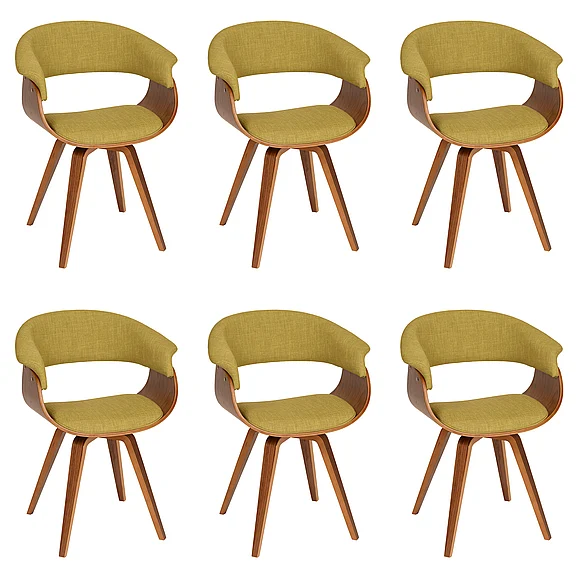 Armen Living Summer Chair in Green Fabric (Set of 6) LCSUCHWAGR6PC