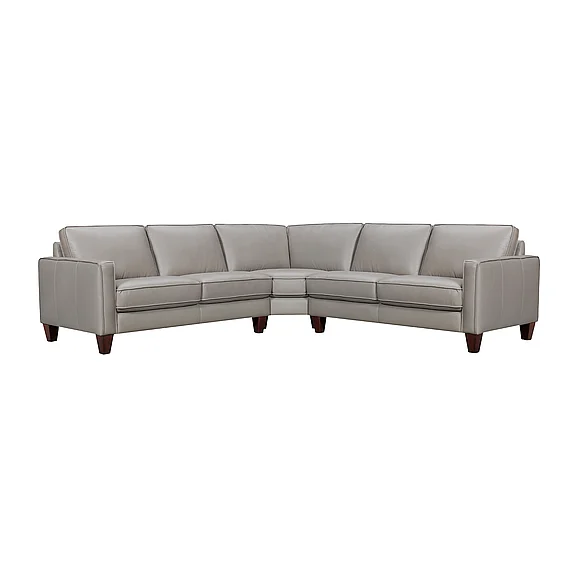 Armen Living Summit 3 Piece Greige Leather Sectional Sofa LCSUSEGRG