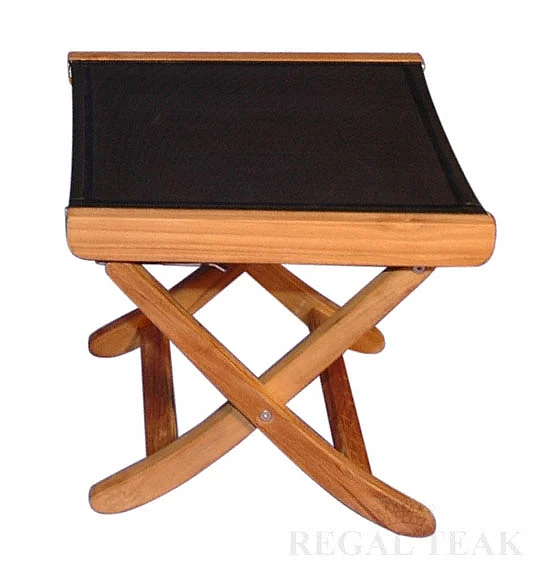 Regal Teak Foot Stool for Teak Recliner in Black (Set of 2) RFS-BB