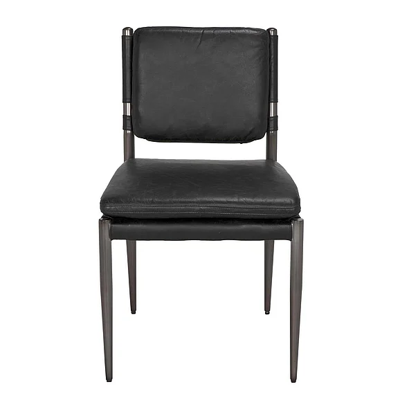 Noir Furniture Elvis Chair in Steel Gray Powder Coat and Ebony Black LEA-C0115D-1D