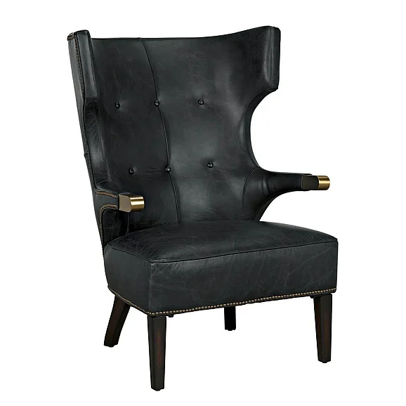 Noir Furniture Heracles Chair in Black Leather LEA-C0387-1D