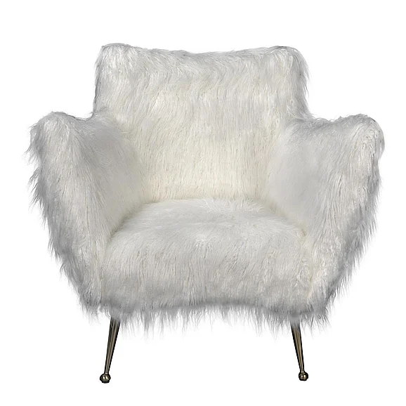 Noir Furniture Rodney Chair in Bronze Powder Coat and White Fabric LEA-C0453A-01-1D