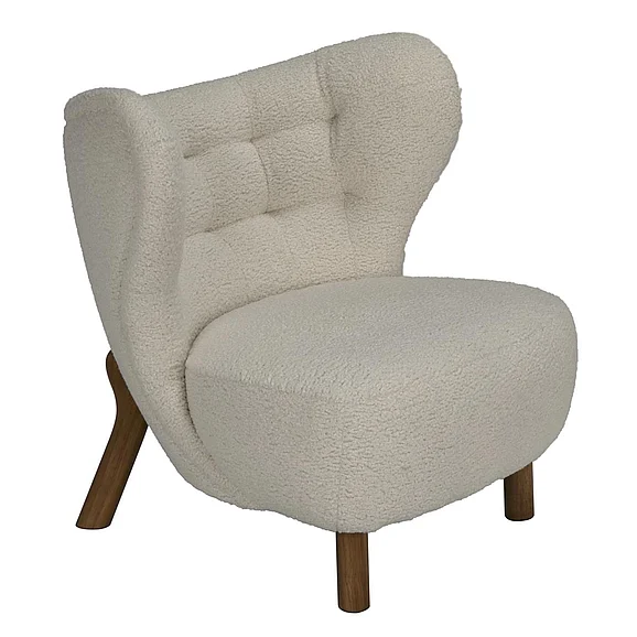 Noir Furniture Boggio Chair in Dark Walnut and Off White Fabric LEA-C0495-01-1D