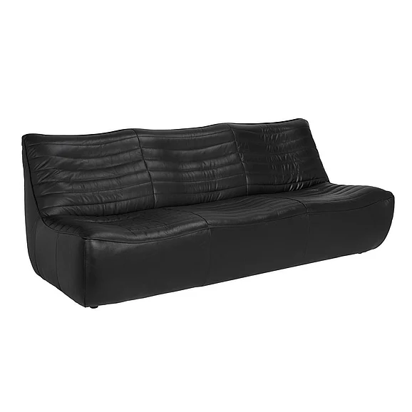 Noir Furniture McClain 3 Seater in Onyx Black LEA-S0591-3A