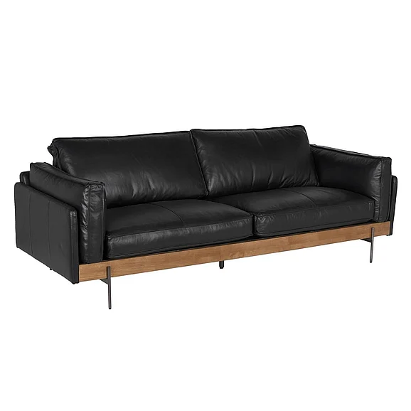 Noir Furniture Ray Sofa in Onyx Black LEA-S0594-3D