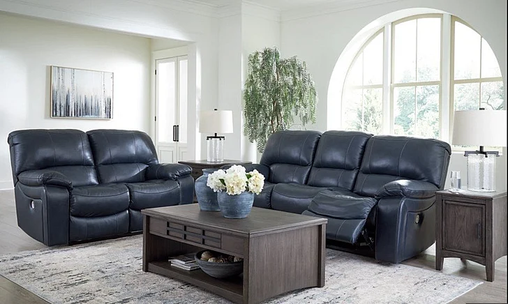 Leesworth Power Reclining 2Pc Living Room Set in Ocean