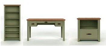 Legends Vineyard 3pc Home Office Set in Sage Green/Fruitwood