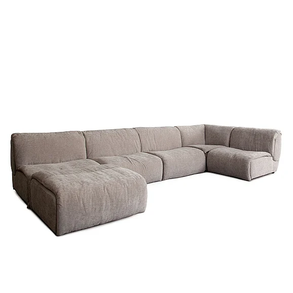 Diamond Sofa Leigh 6pc Modular Set in Dove Nature Polyester Fabric