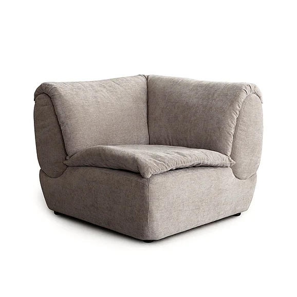 Diamond Sofa Leigh Square Corner in Dove Nature Polyester Fabric LEIGHSCDV