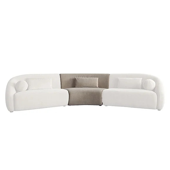 Diamond Sofa Lena Armless Chair in Fawn Faux Alpaca Fabric LENAASFA