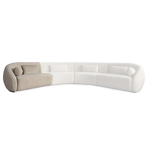 Diamond Sofa Lena Left-Arm Chair in Fawn Faux Alpaca Fabric LENALCFA