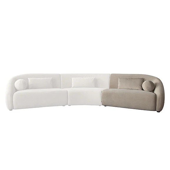 Diamond Sofa Lena Right-Arm Chair in Fawn Faux Alpaca Fabric LENARCFA