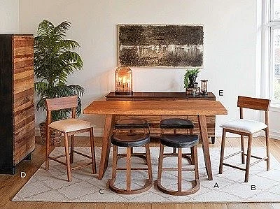 HTD Lenox 5pc Gathering Table Set in Walnut