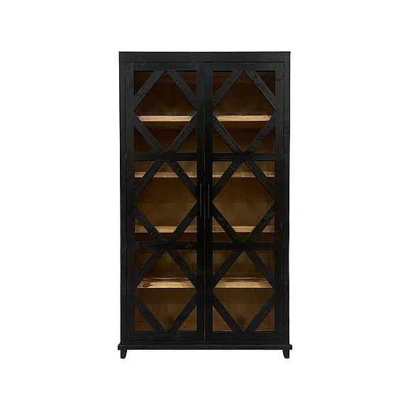 Split Nickel Lenox Vitrine Black Natural Interior | L4BV