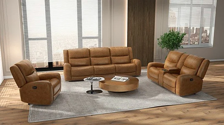 Furniture of America Leolinus 2pc Reclining Living Room Set in Brown