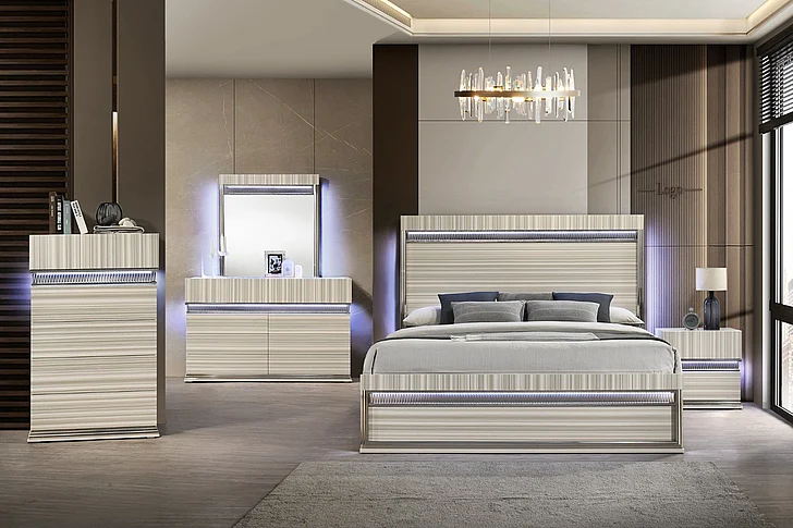 Galaxy Home Leonor 2Pc Bedroom Set in Gray