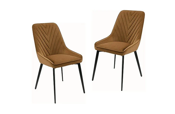 Modus Furniture Lucia Upholstered Dining Chair in Rich Brown LEPJ64 (Set of 2)