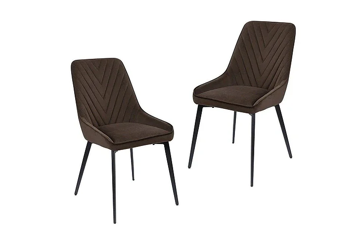 Modus Furniture Lucia Upholstered Dining Chair in Rich Brown LEPJ65 (Set of 2)