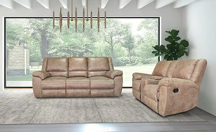 Furniture of America Jambi 2pc Reclining Living Room Set in Brown