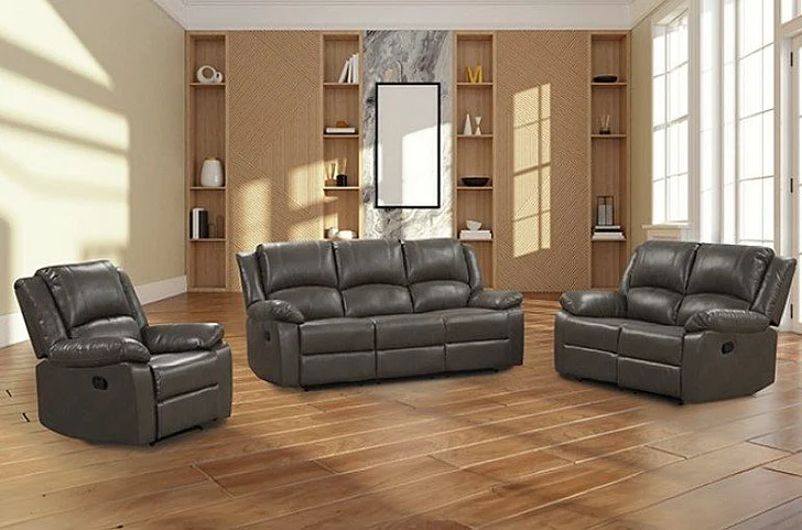 Furniture of America Letha 2pcReclining Living Room Set in Gray