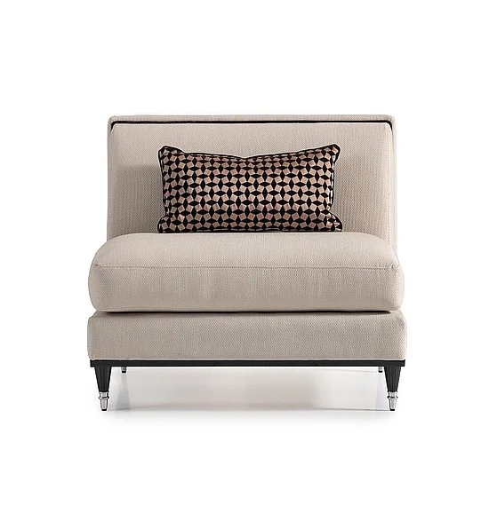 AICO La Francaise Armless Chair in Cafe/Black LFR-FRSE830-CAF-805